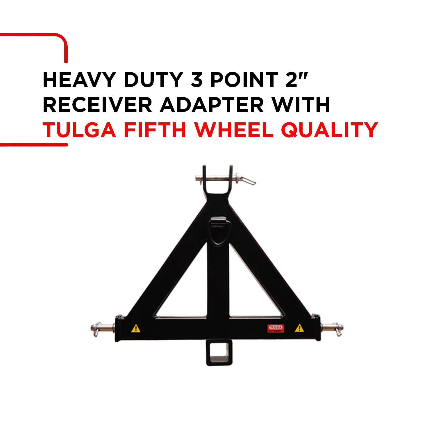 Heavy Duty 3 Point 2" Receiver Adapter with Tulga Fifth Wheel Quality
