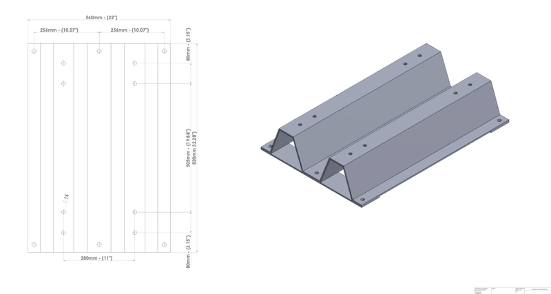 150 MM Heavy Duty Brackets to Increase Height for T10 Fifth Wheel Hitch for Pickup Trucks