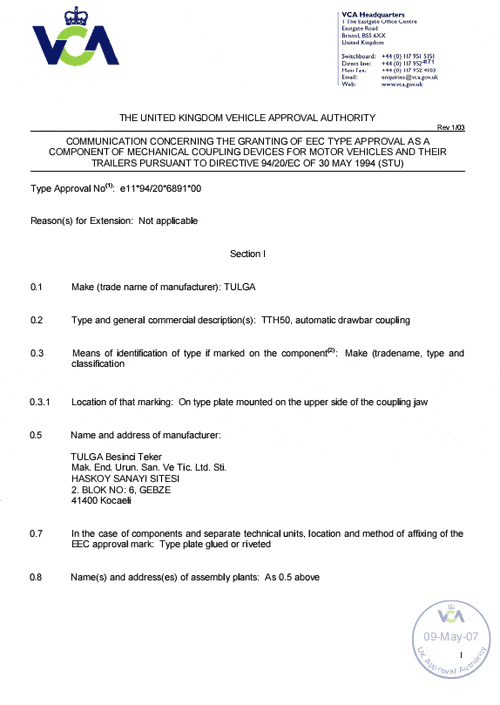 Automatic Towing Hitch TTH 50 mm Pin Heavy Duty Coupling